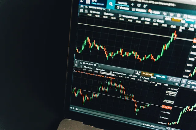 Close-up of a live cryptocurrency trading chart screen displaying dynamic market trends and analysis. Before launching a privacy measurement offer, test the buyer and the stop conditions